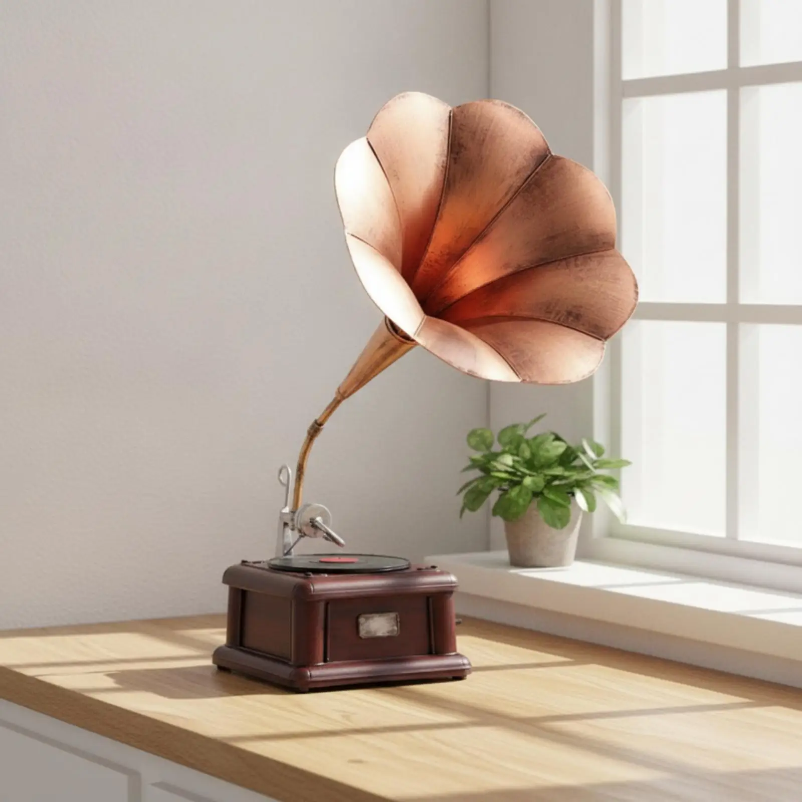Metal Gramophone Ornament Vintage-Style Gramophone Ornament Antique-Evocative