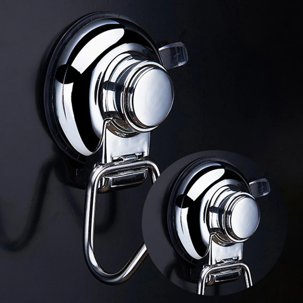 

Stainless Steel Vacuum Suction Cup Heavy Duty Double Hangers Removable No Drilling No Tools for Bathroom Kitchen Fridge Seamless