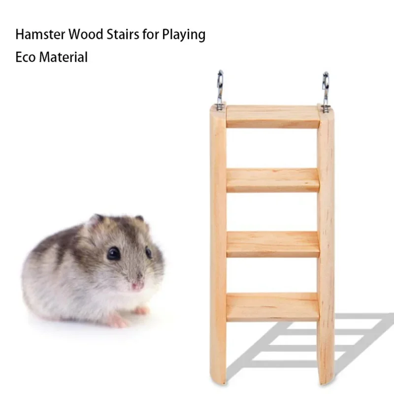 Hamster Ladder Natural Wooden Hamster Climbing Toy Small Pet Toys for Hamster Squirrel Guinea Pig Rat Small Animals Accessories