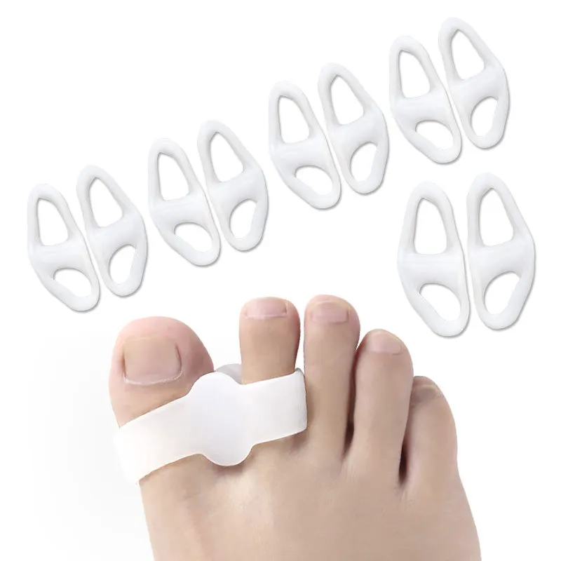 

2Pcs=1Pair Silicone Gel Thumb Corrector Bunion Toe Protector Separator Hallux Valgus Finger Straightener Foot Care Relief Pads