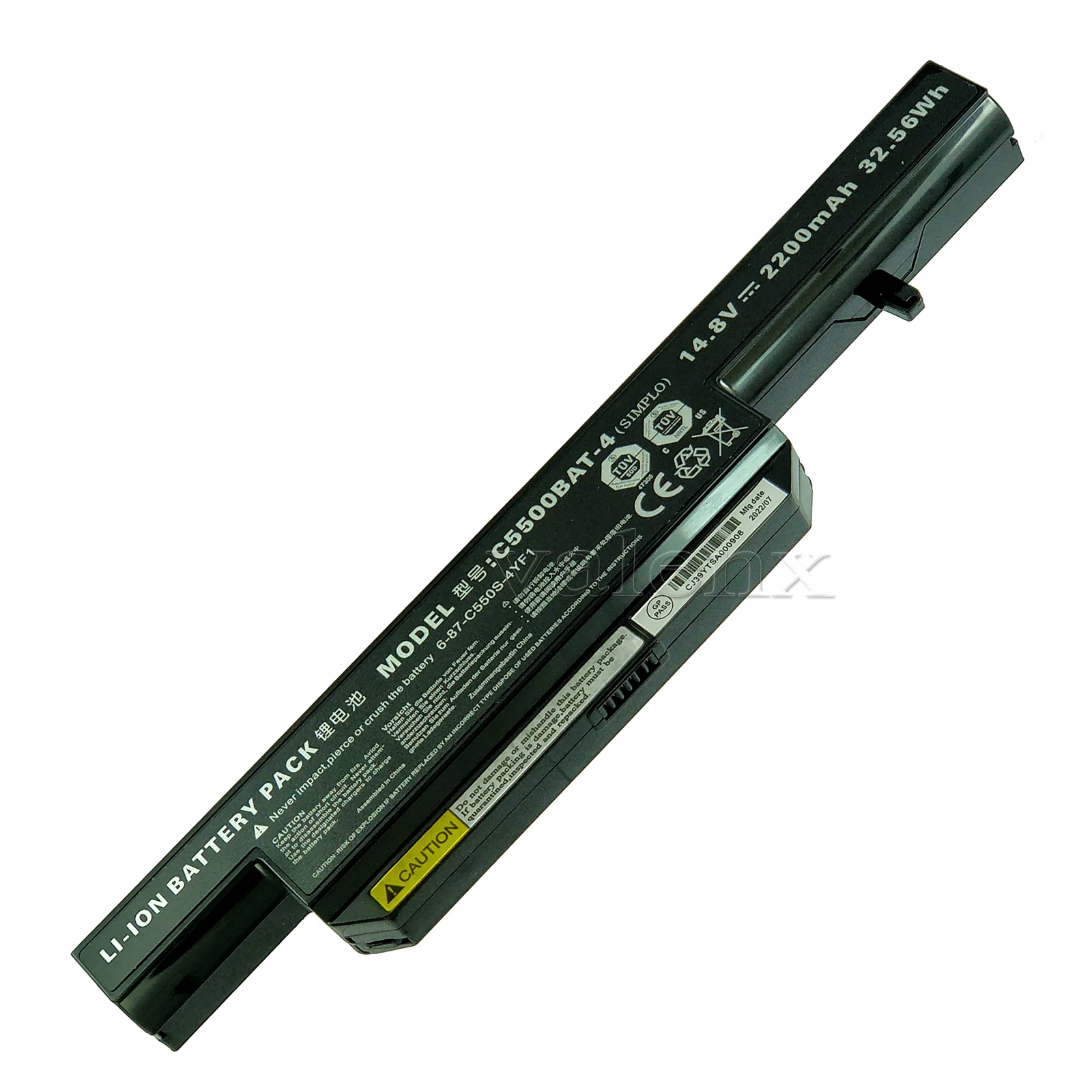 C5500BAT-4 6-87-C550S-4PF laptop battery for Clevo C5500 C550S W240hu