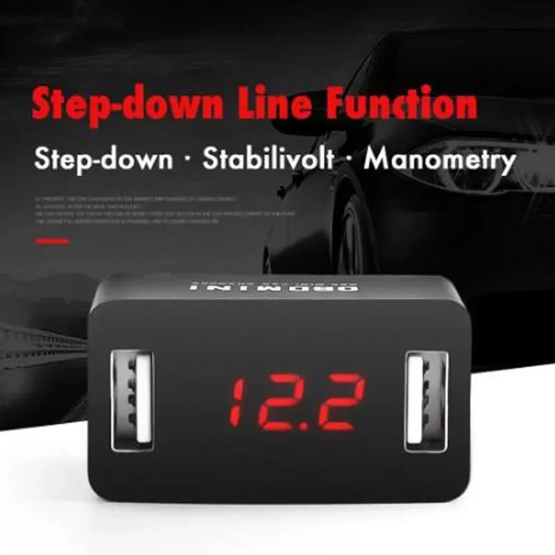 Fast Charging Power Mini Dual USB Charger Adapter Car OBD Charging Universal 12V 24V LED Voltage Display Car Charger Socket