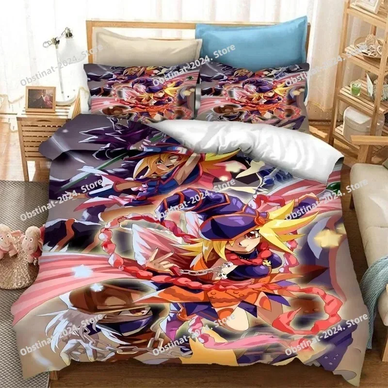 Anime Yu Gi Oh Duel Yugi Bedding Set Printed single Comforter Quilt Bed Cover Duvet Cover Pillow Case 3 Pieces Kids Adult Size