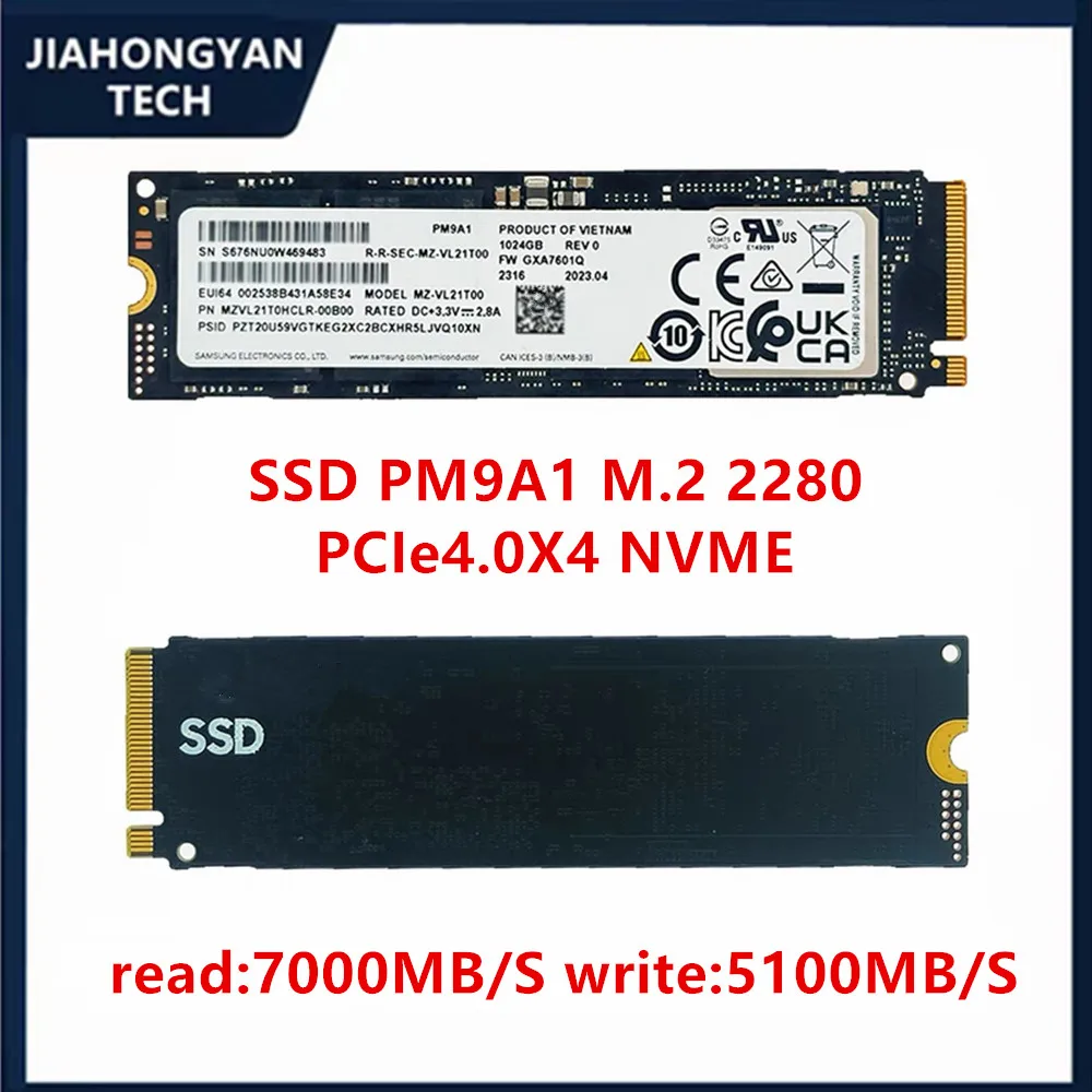 

Original For Samsung PM9A1 512G 1TB 2TB M.2 2280 NVME PCIe 4.0X4 Solid State Drive High Speed Desktop Laptop SSD