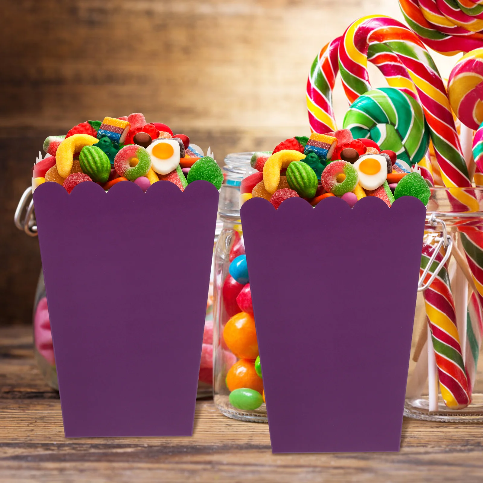 

50pcs Bag Popcorn Box For Theater Popcorn Boxes Party Snack Containers Paper French Fries Baking Wrap Box Theater Container