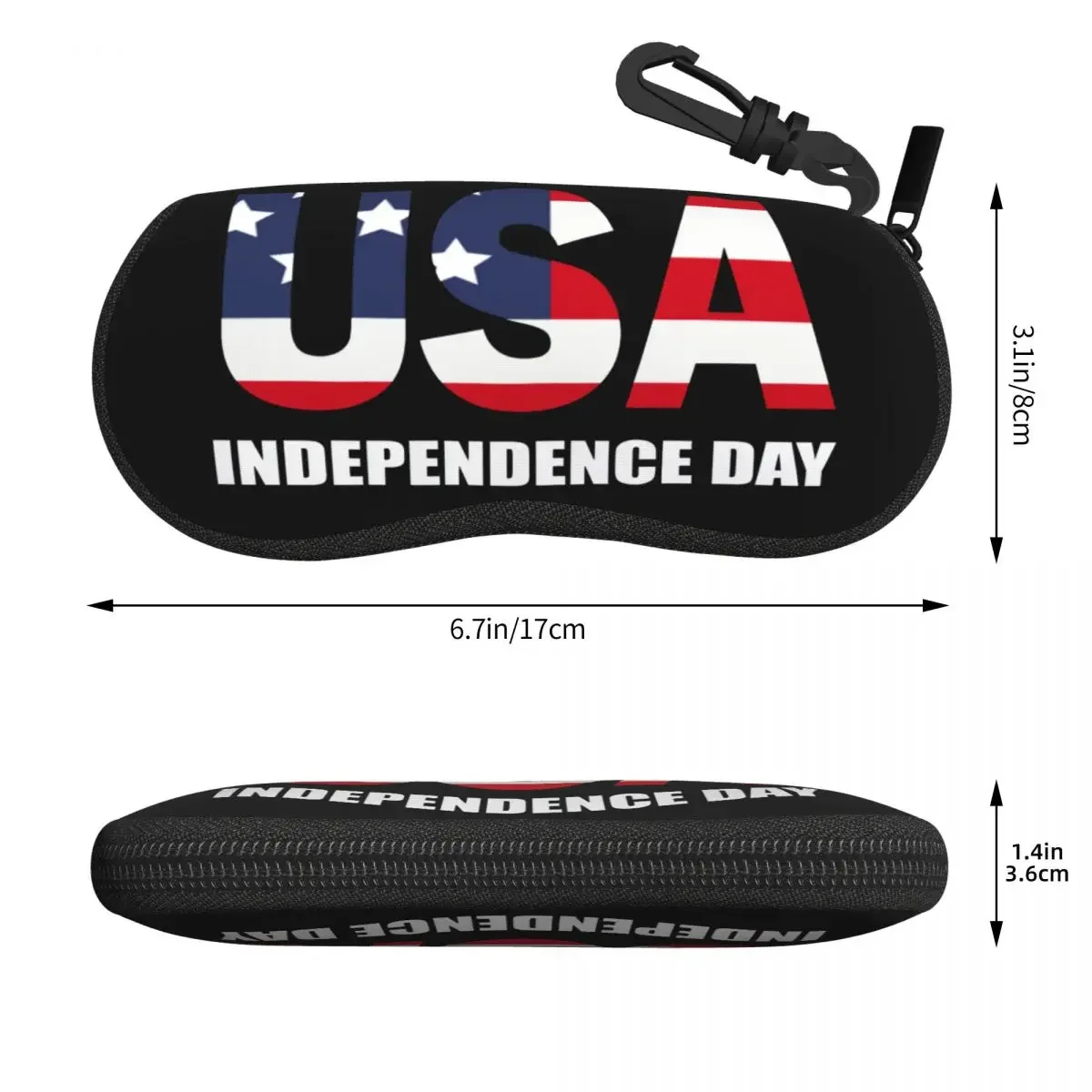 Custom American Flag Happy Fourth Of July USA Gifts Shell Glasses Case Unisex Fashion Eyeglasses Case Sunglasses Protector Box