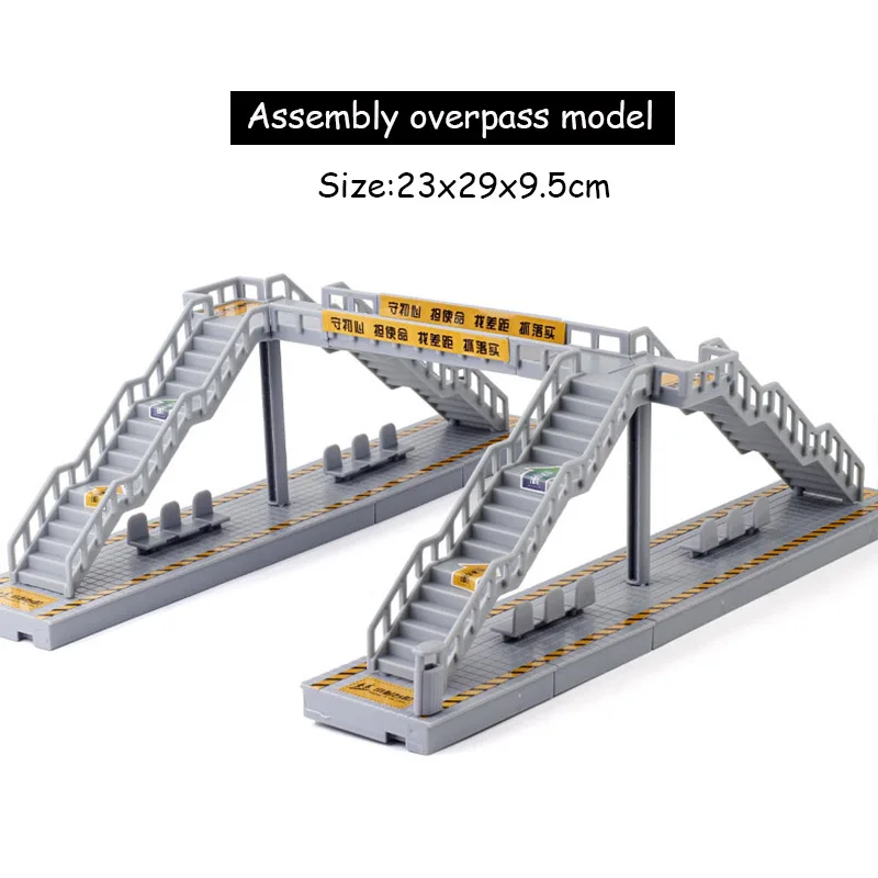 29*23*9.5cm Assembled Model Overpass Bridge Plastic Toys Railway Train Layout Architecture Building Landscape for Diorama