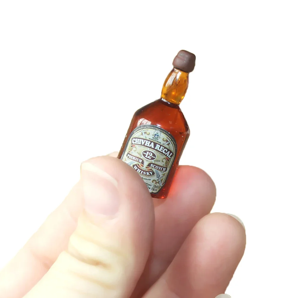 1Pcs 1/12 Doll House Miniature Resin Whisky Wine Bottle Simulation Model Toys for Mini Decoration Dollhouse Accessories