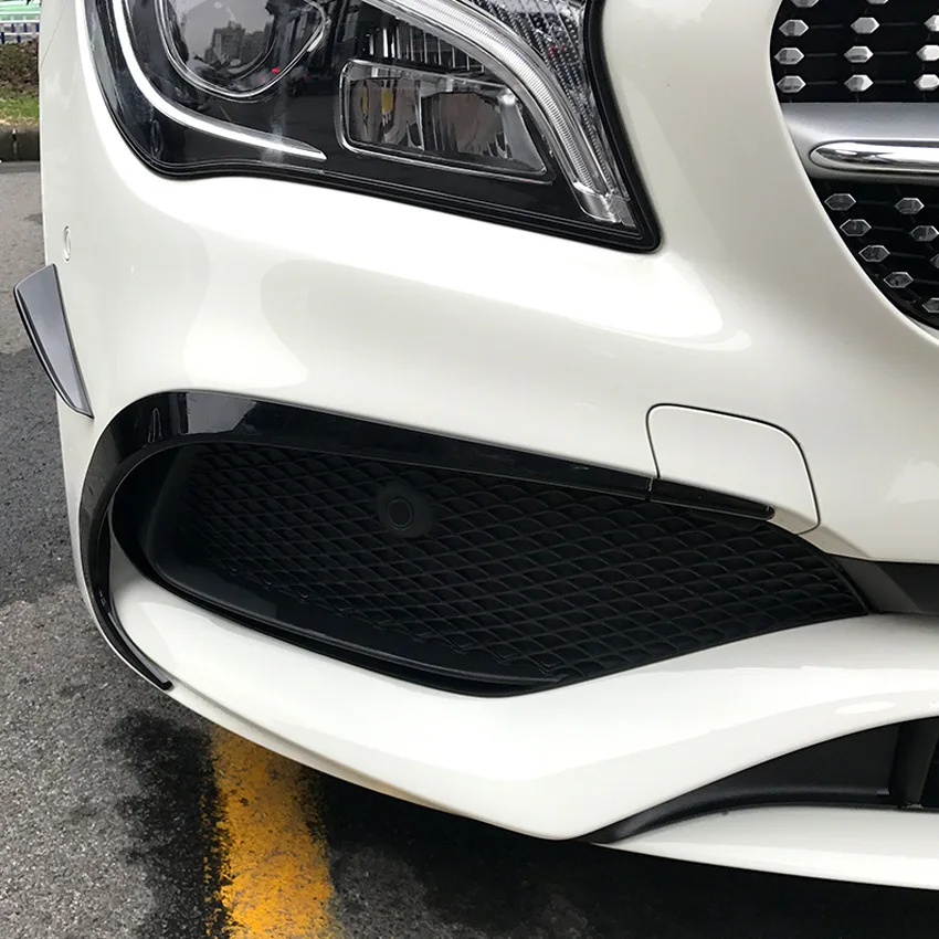 글로시 블랙 프론트 범퍼 립 스포일러 스플리터 카나드 벤트 메르세데스-벤츠 W117 CLA 클래스 CLA200 CLA250 CLA260 2016-2019 썸네일 6