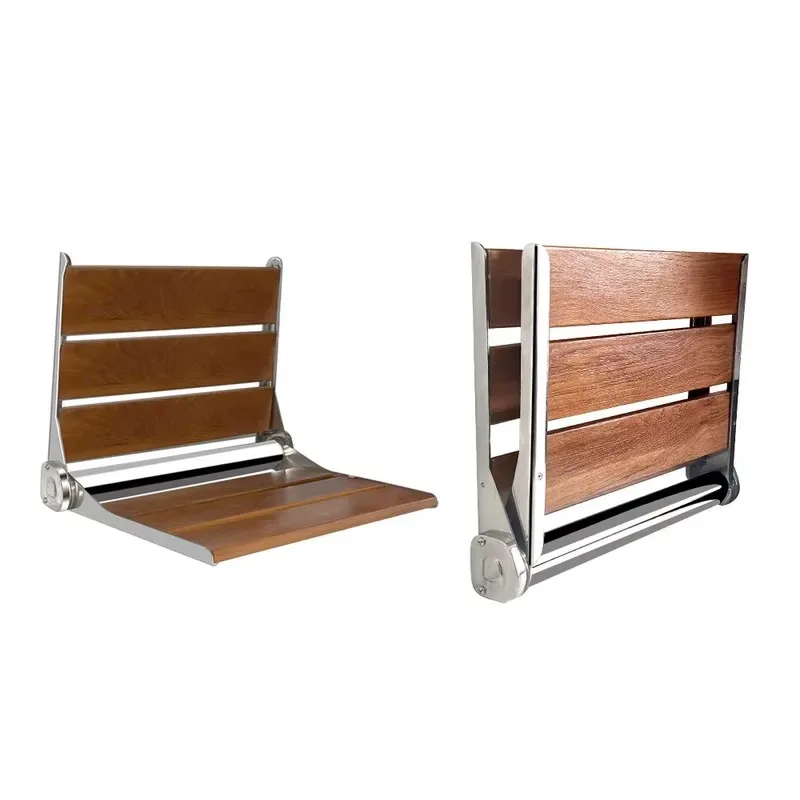 Hot Sale Teak Shower Wall Mount Folding Bathroom Stool Seat