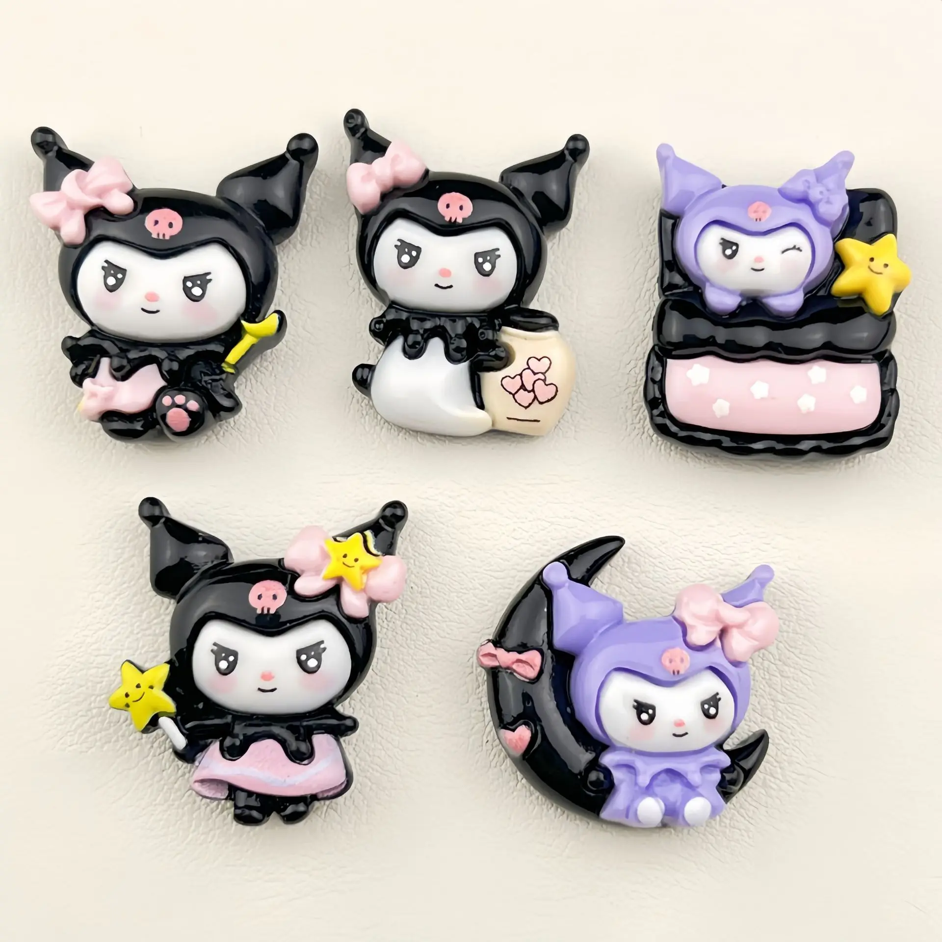 10Pcs New Mini Kawaii Cartoon Good night animal  Series Flat Bottom Scrapbook  DIY Jewelry Making Hairwear Accessorie A32
