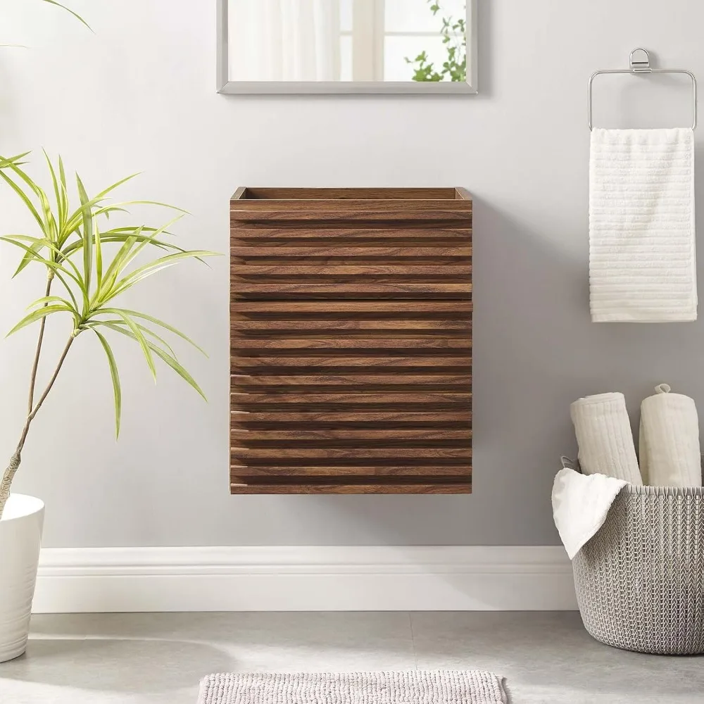 Mobile da bagno da parete in noce da 18 pollici senza lavabo