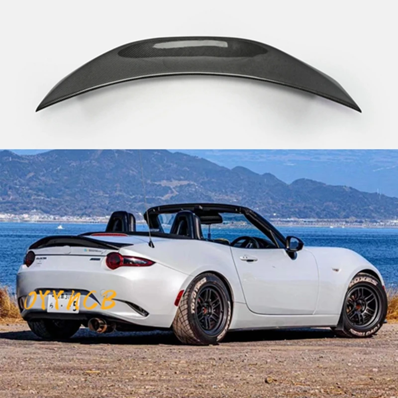 For Mazda MX5 Miata ND RF LMS Style FRP Fiber Glass Unpainted Duckbill Spoiler Trunk Wing Lip Racing Accessories Tuning Trim