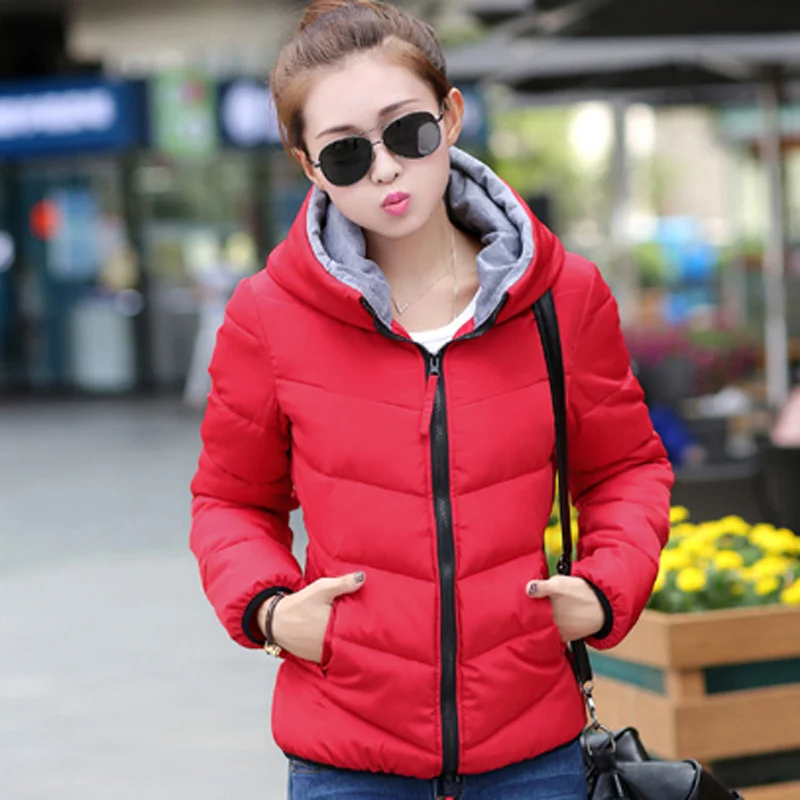 Women\'s Short  Down Cotton Jacket 2022 Winter Coat Female Slim Cotton Padded Parkas Autumn Winter Hooded Student Padded Jacket