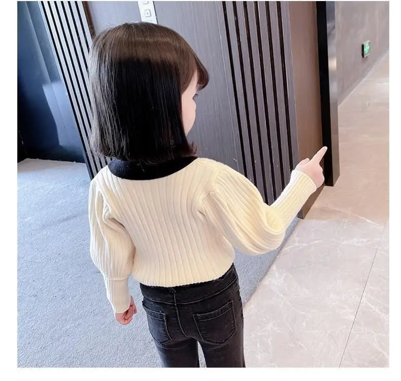 Autumn Children\'s Cute Fashion T-shirt Girl Baby Knit Sweater Sweater Spring Children\'s Long Sleeve Casual Versatile Clothing