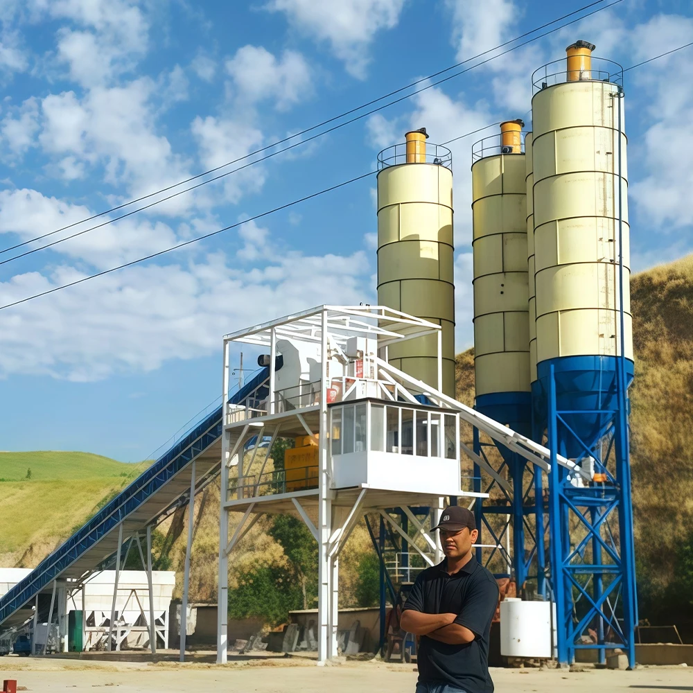 Batching Plant Adopts Twin-shaft Mixer Precise Weighing System And PLC Control To Ensure High Efficiency