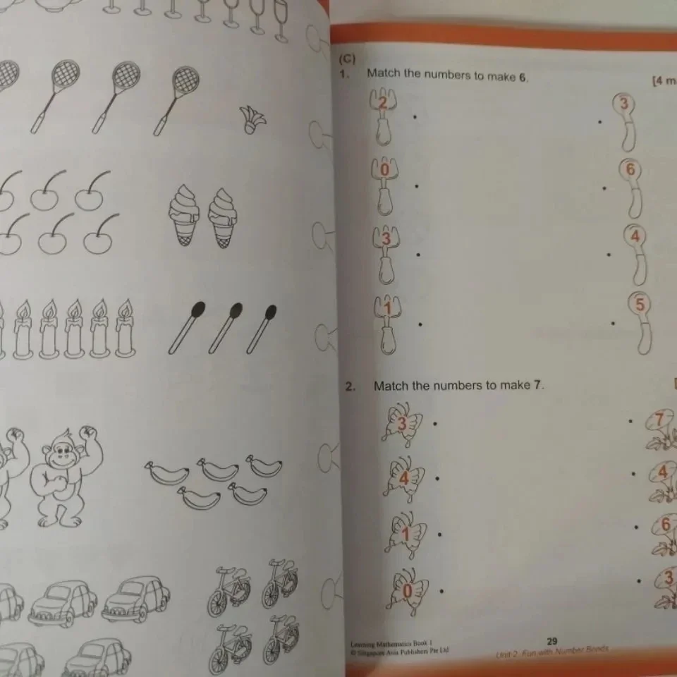 Libro de ejercicios en inglés, Serie de aprendizaje de matemáticas, savia, aprendizaje, N K1, K2, Singapur, jardín de infantes, 3 libros