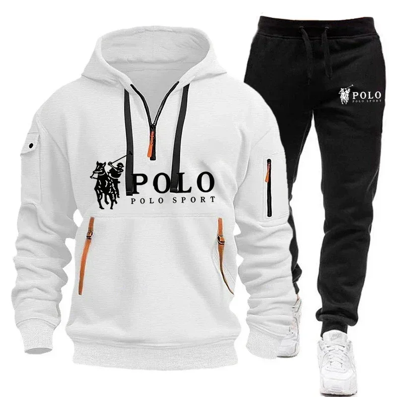 

2026 Men's Outdoor Sports Set Windproof Hooded Jacket + Pants 2 Piece Set Casual Hiking Warm Tracksuit Male Clothing Suits