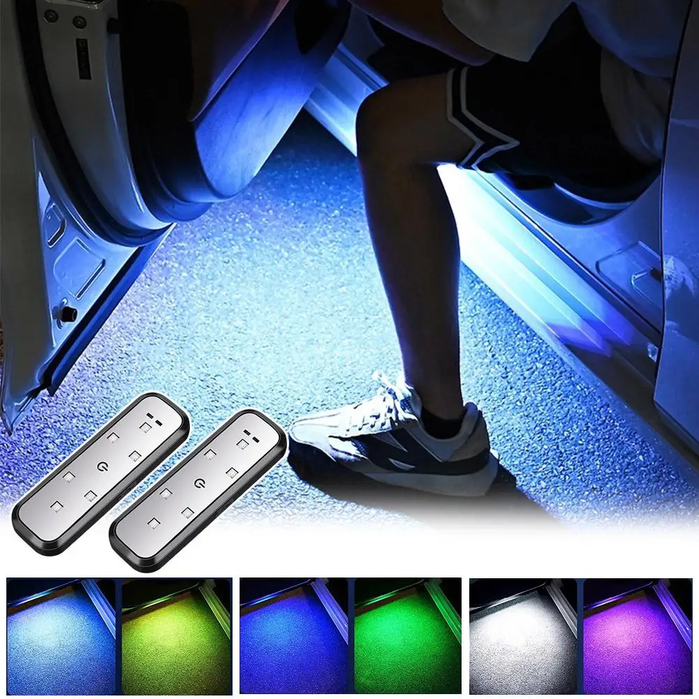 Car Auto Open Door Lights LED Welcome Light Magnetic USB Emergency Lamp Anti-collision Wireless Signal Charging Strobe Cont K4Y2