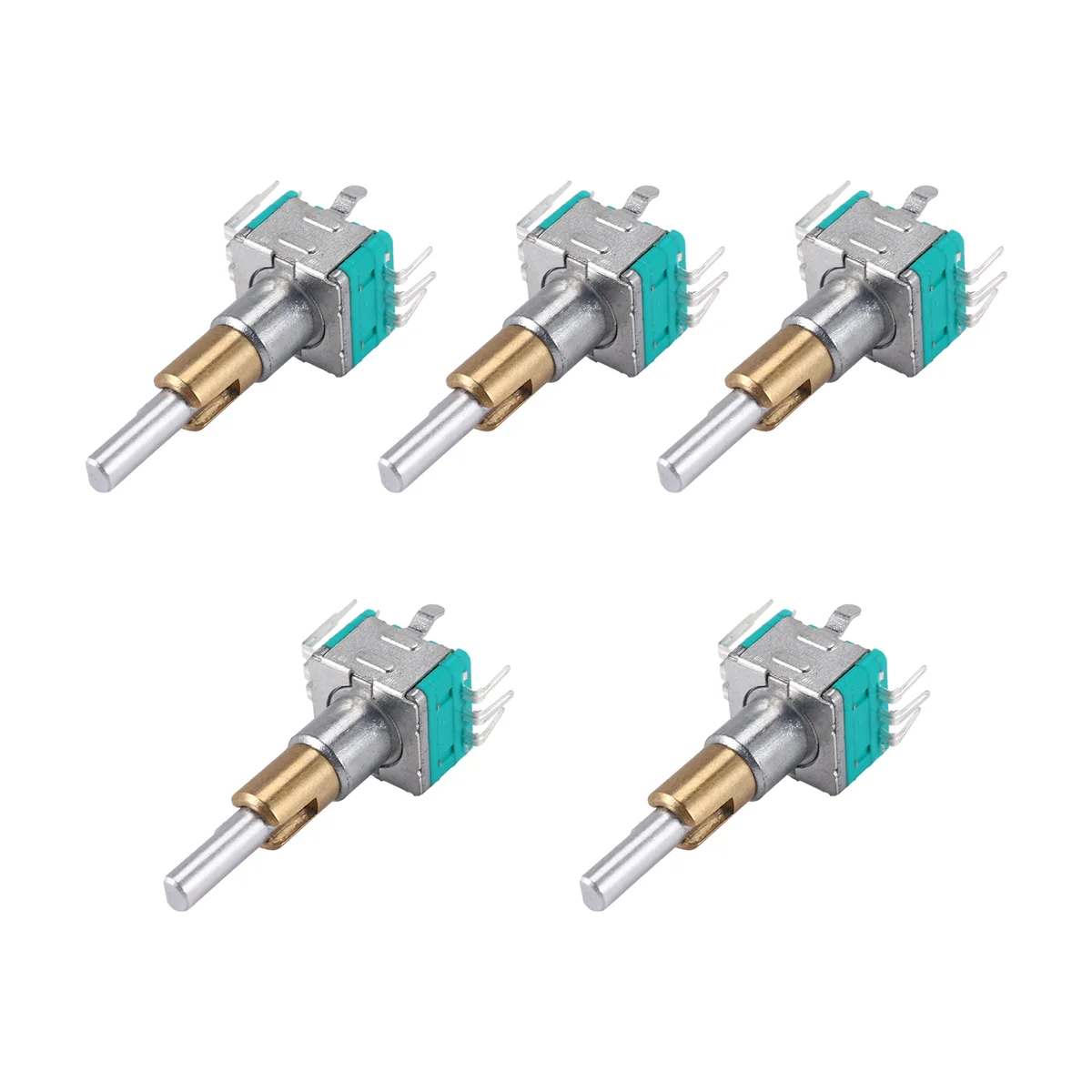 5PCS EC11EBB24C03 Dual Axis Encoder with Switch 30 Positioning Number 15 Pulse Point Handle 25mm