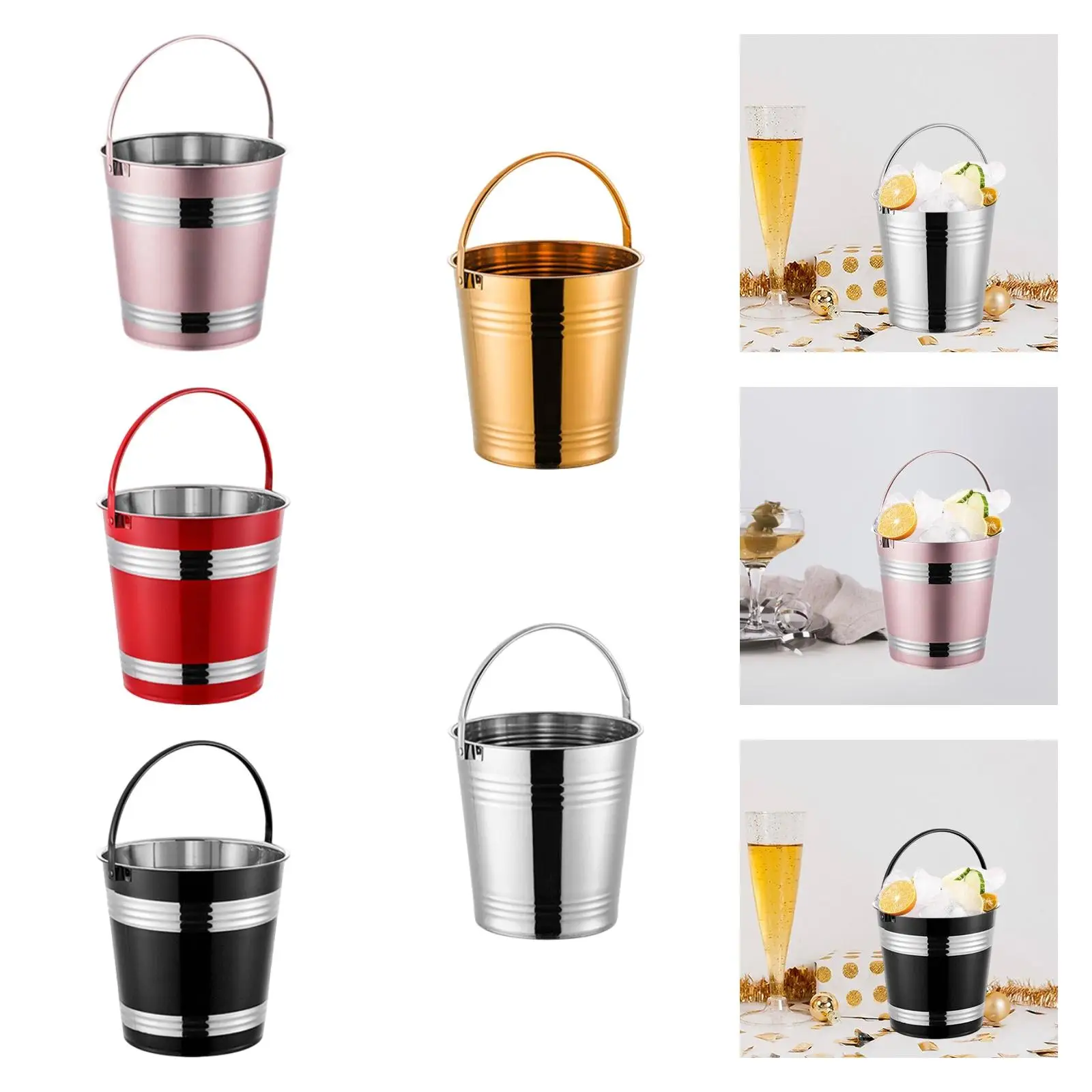 

Portable Ice Bucket Portable Beer Drinks Chilling Bucket Serving Bucket for Buffet BBQ Family Gatherings Champagne Restaurant