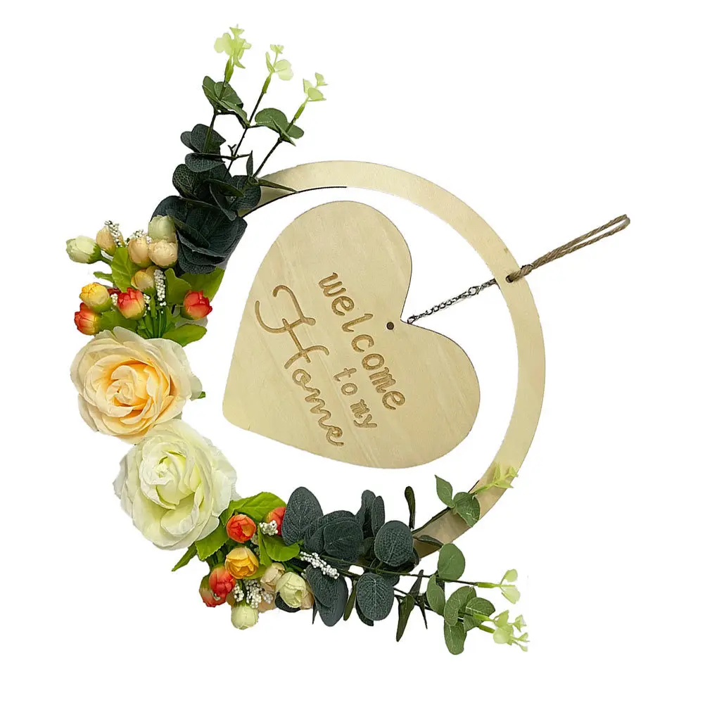 

1Pcs Wooden Welcome Sign Rustic Hanging Board Door Wall Decor Home Entrance Porch Ornament Welcome Sign Door Hanging Plate