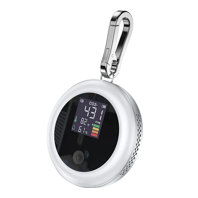 AD23-空気質二酸化炭素モニター アラーム付き 400-5000 PPM-NDIR CO2 テスター (ホワイト)