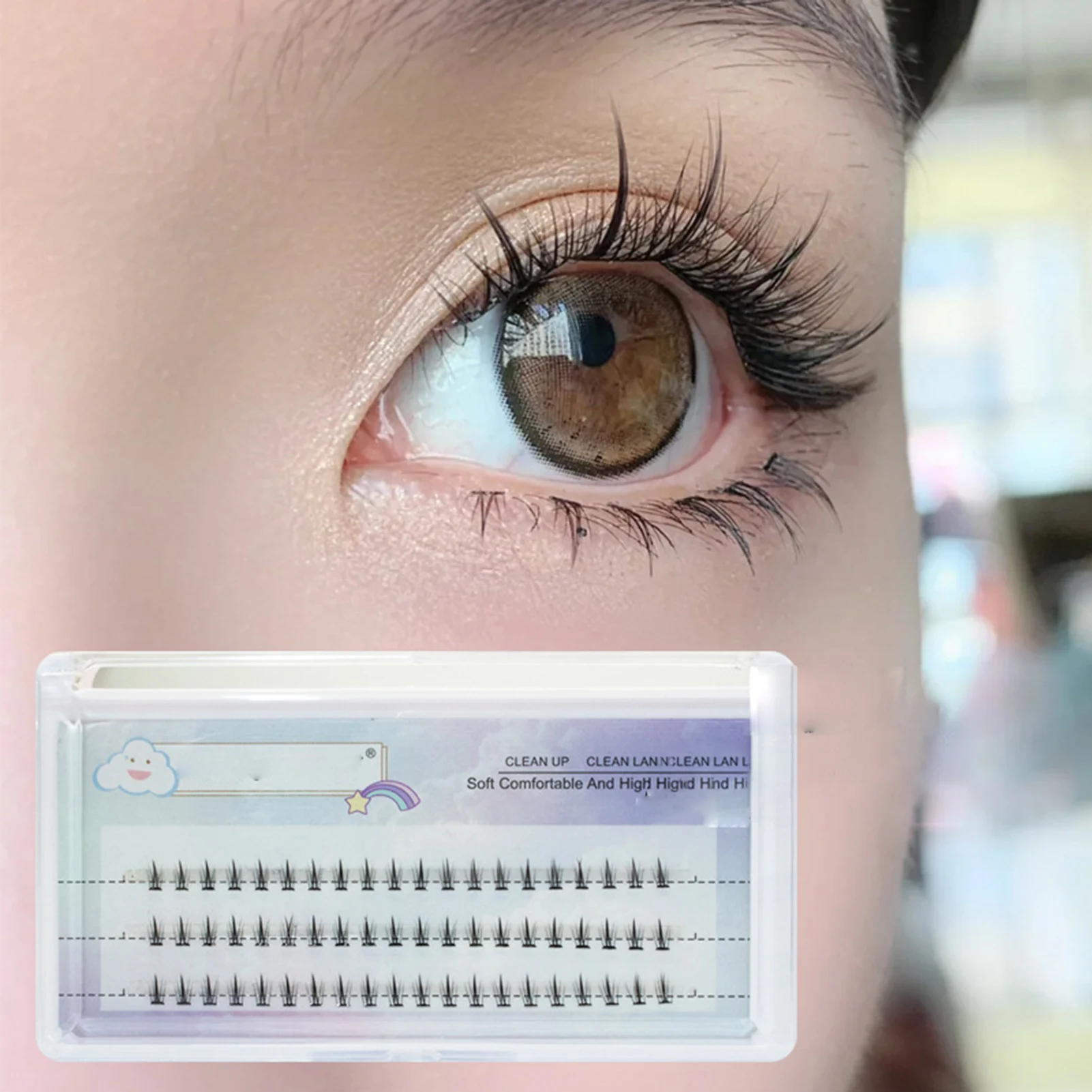 3 file di coda di pesce segmentata ciglia finte inferiori occhi dall'aspetto naturale più grande estensione ciglia sottili per strumenti di trucco di bellezza