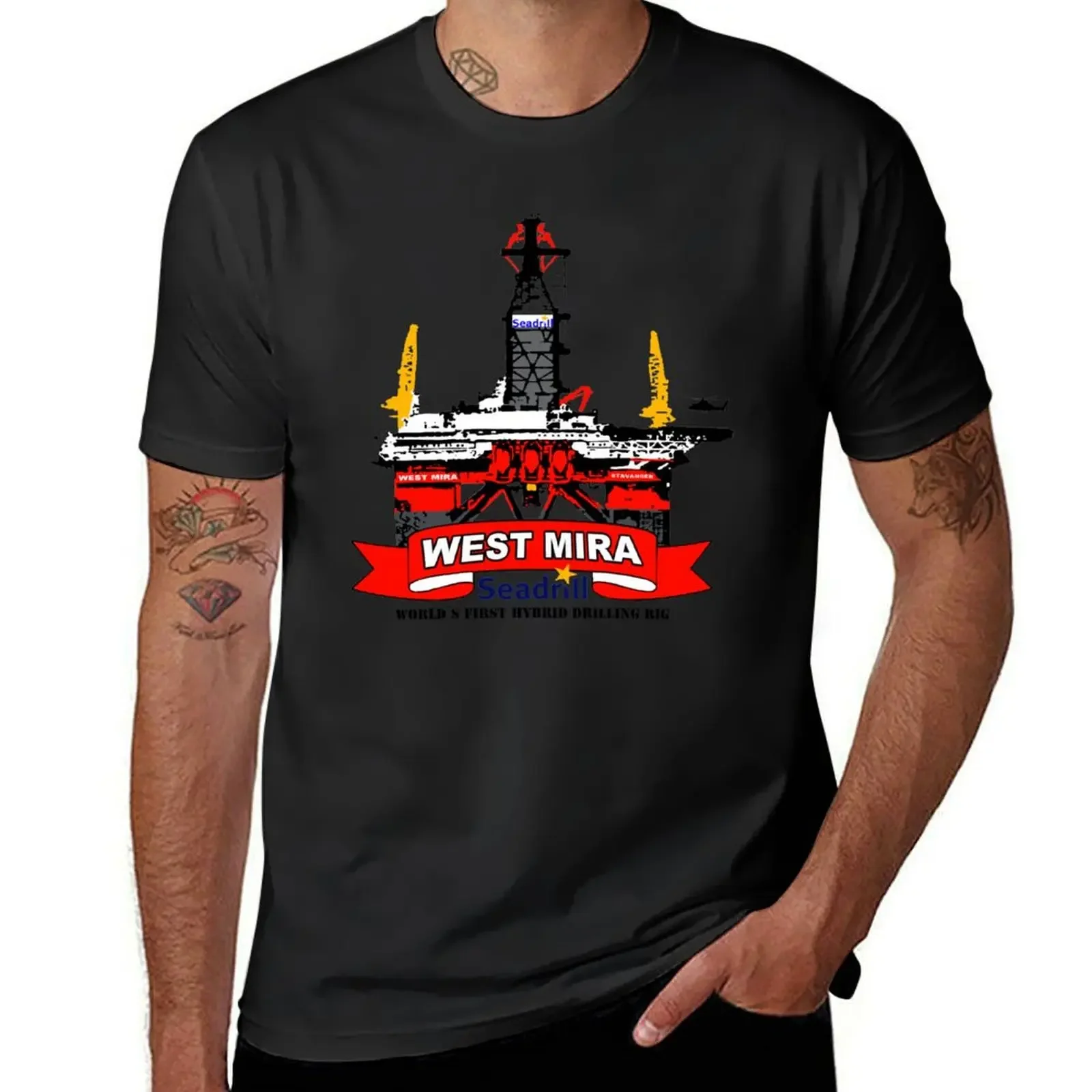 

Oil Rig West Mira; T-Shirt custom shirt baggy shirts blue archive funny t shirts men