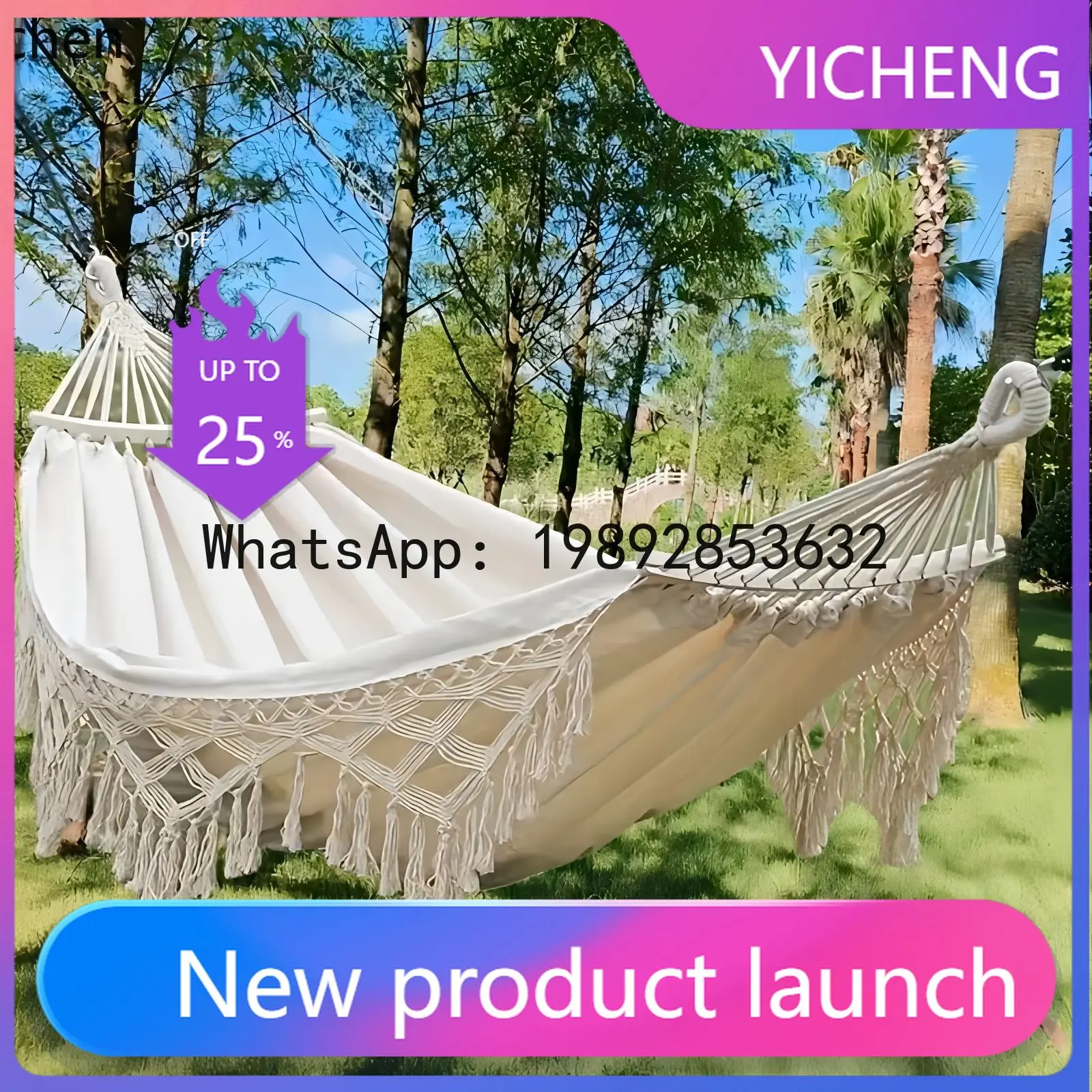 tassel hammock - outdoor anti-rollover, heavy-duty canvas