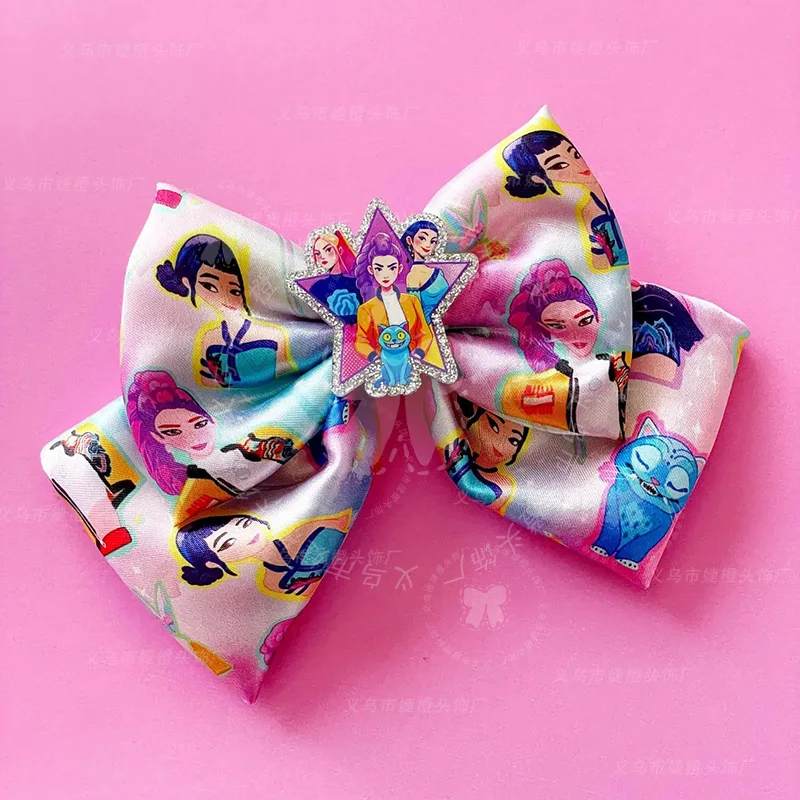 

Для K-POP Witch Hunter Girl Band Заколка для волос Корейская волна Girl Group Devil Hunter Сверкающий блестящий бант Аксессуар для волос