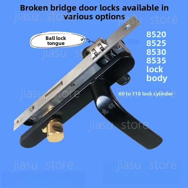 Double Handle Aluminum Door Lock 8535, Broken Bridge Aluminium Swing Door Lock, 8520 8525 8530 Replacement