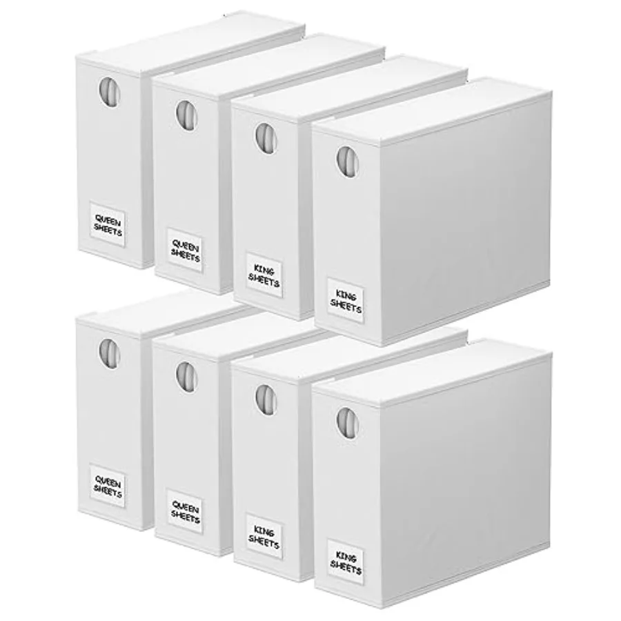

Bed Sheet Organizers and Storage Foldable Organizer for Linen Closet Sheets Set Folder Keeper with Window XL Queen and King Siz