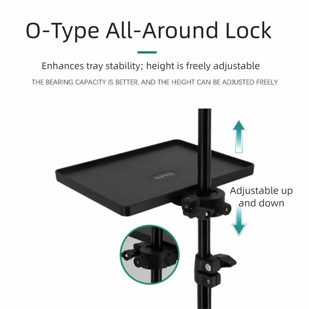 유니버설 플라스틱 마이크 스탠드 트레이 블랙 조절 가능한 클램프 폰 홀더 트레이 홀더 라이브 스트리밍용