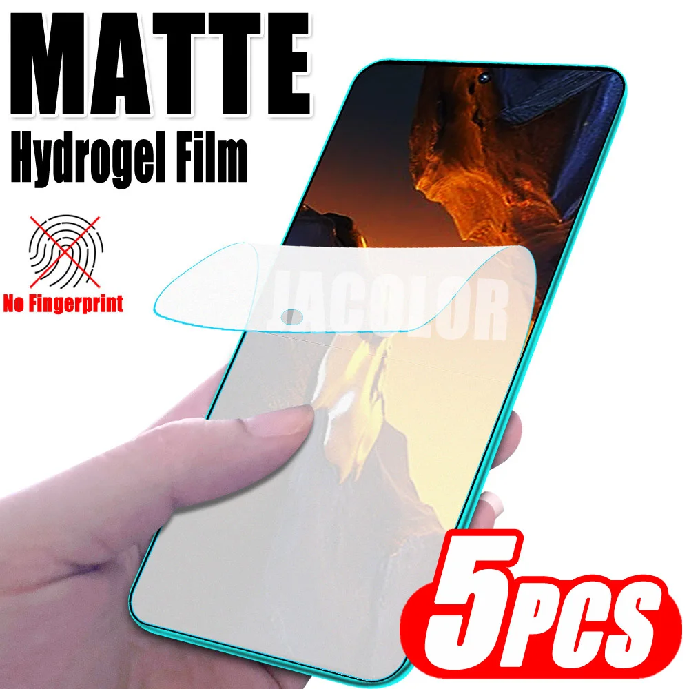 5PCS Matte Soft Film For Xiaomi Poco F5 Pro F4 F3 GT F2 Pro Safety Gel Frosted Screen Protector Not Glass Xiaomy Little PocoF5