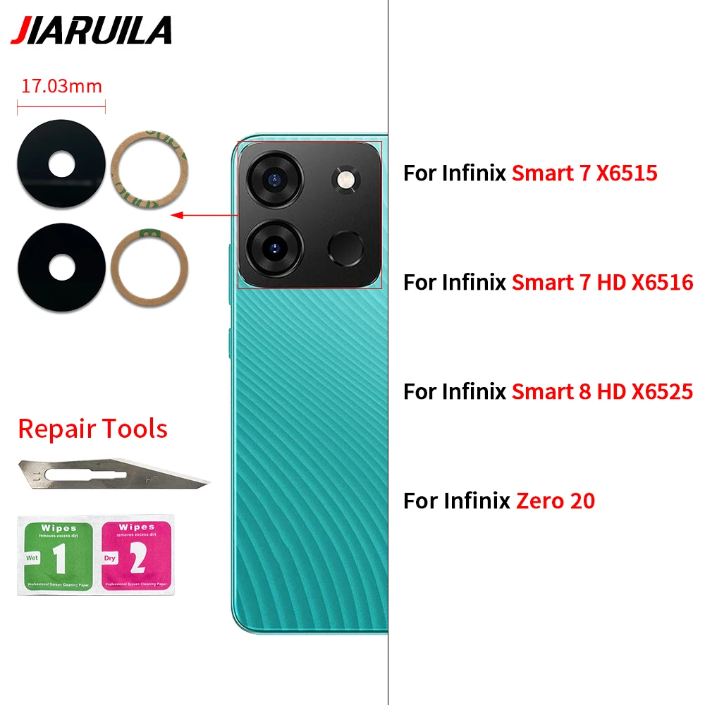 NEW Back Rear Camera Glass Lens Cover With Adhesive For Infinix Hot 20 20S Play 30 5G 30i X669 40 Pro Smart 7 8 HD  Zero 20 30