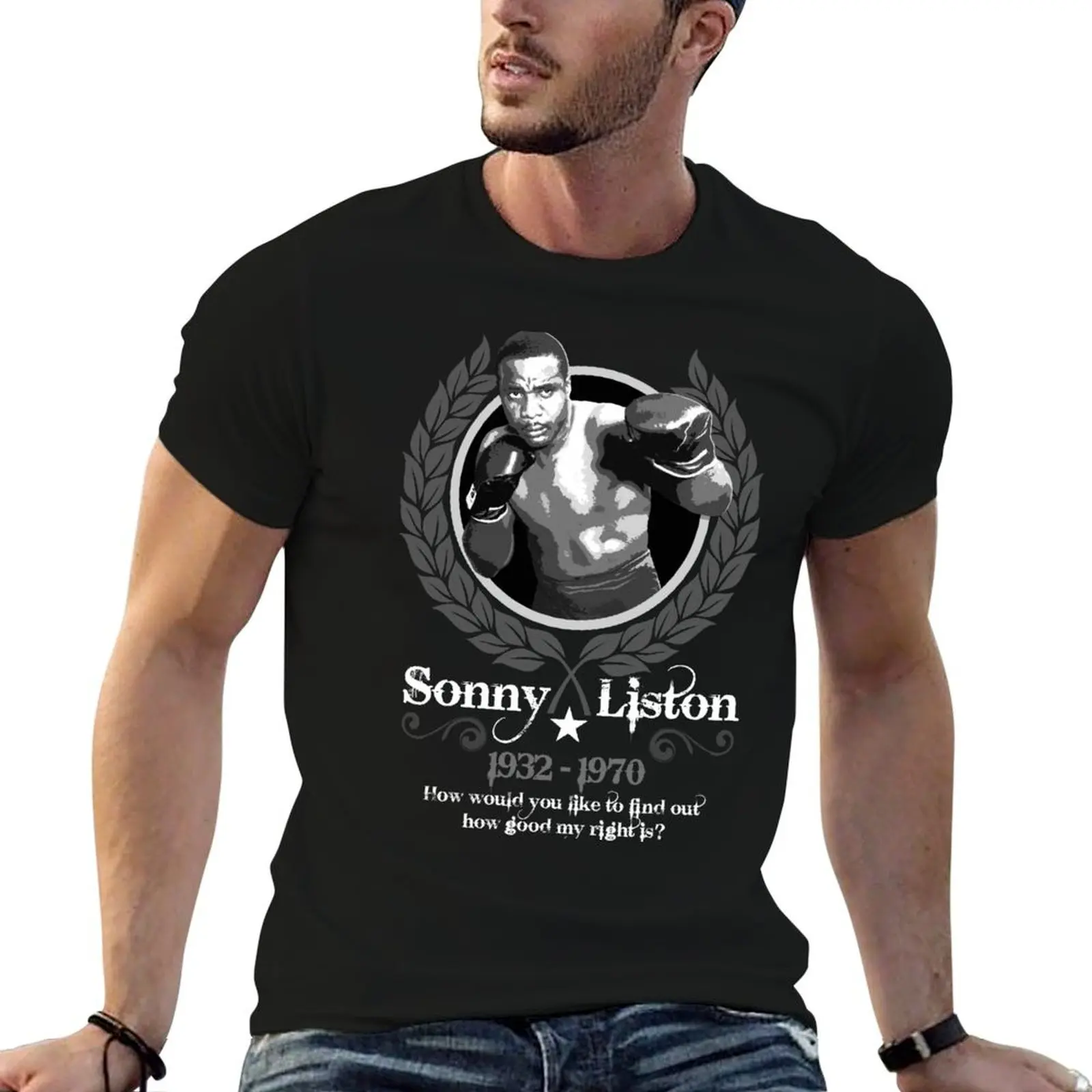 Sonny Liston vintage style. T-Shirt quick-drying designer shirts cute tops anime clothes clothing for men