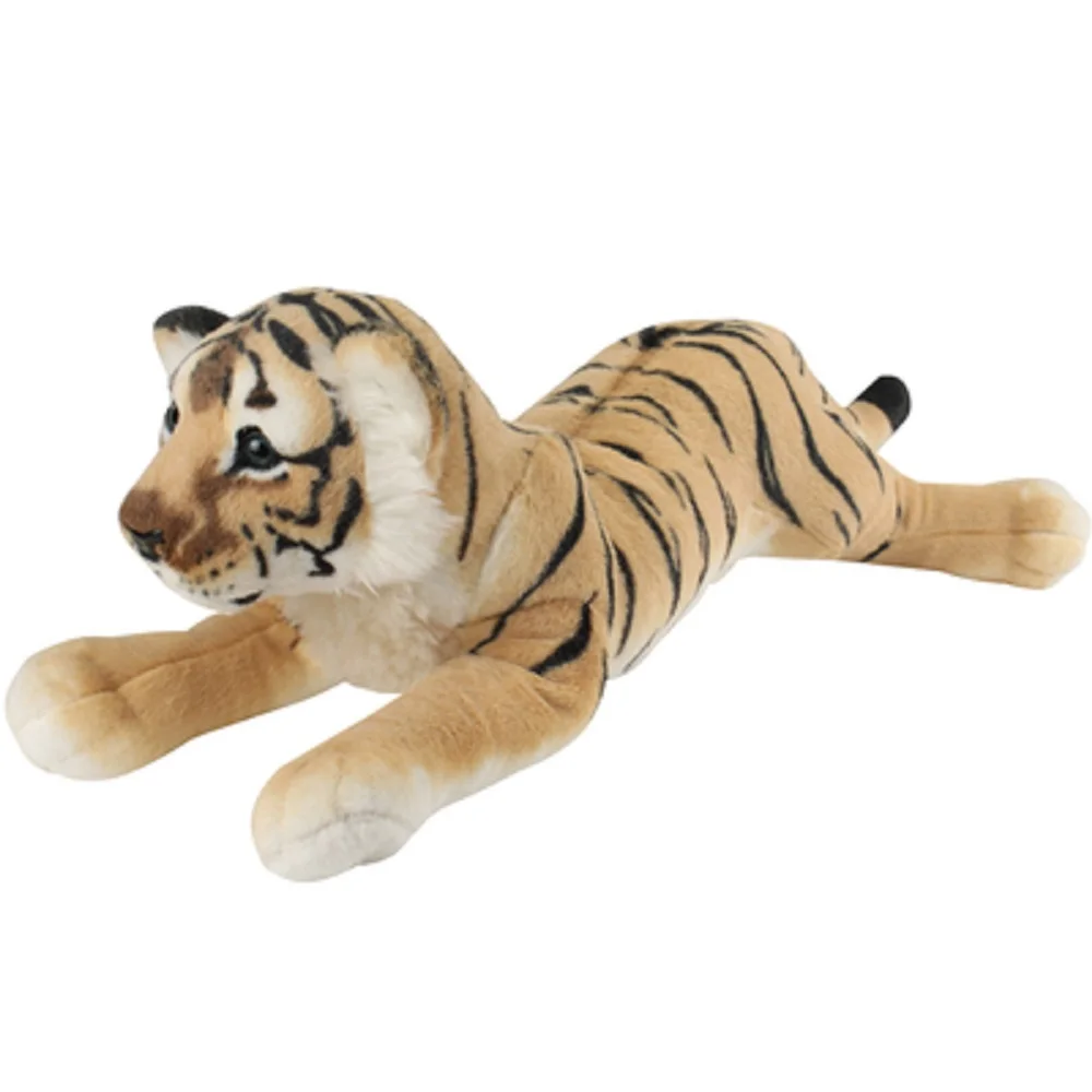 

big plush yellow tiger toy high quality lying tiger doll gift about 60cm