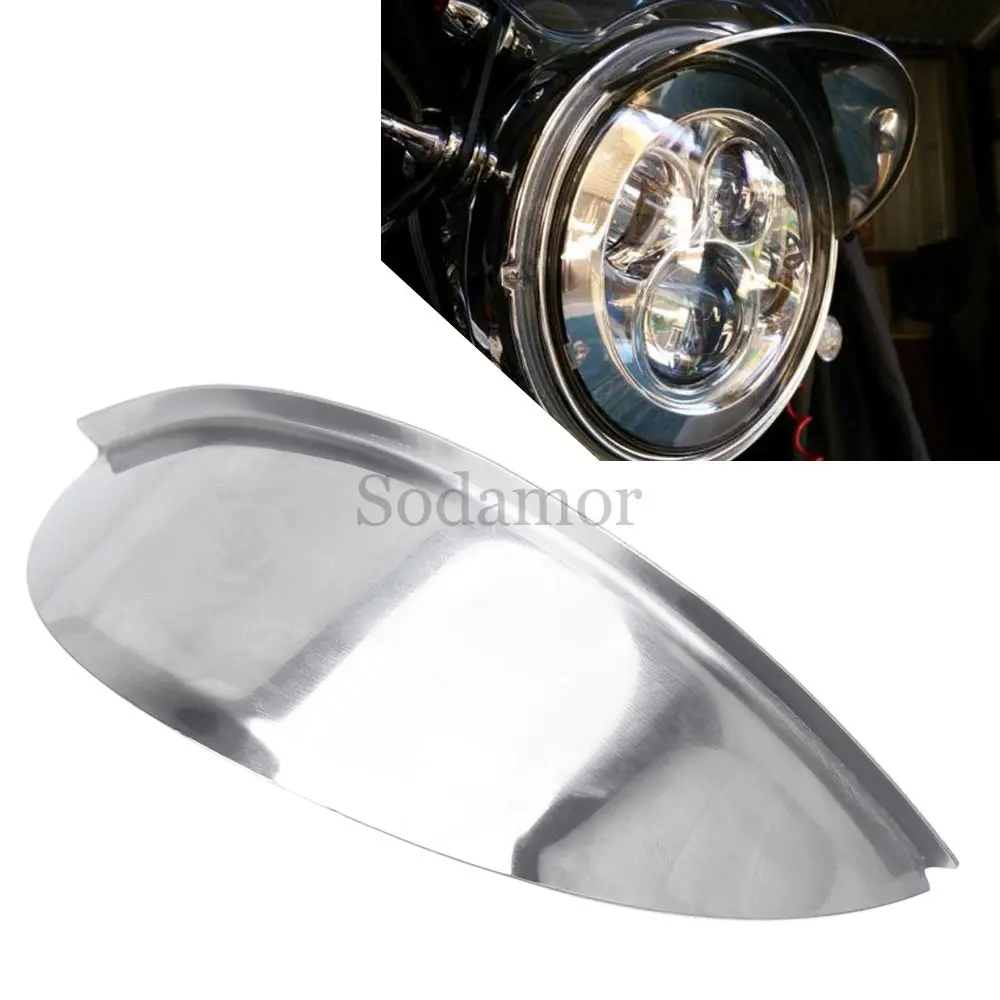 

7" Universal Stainless Steel Round Headlight Visor Chrome for Honda Shadow Yamaha Kawasaki Victory Harley Motorcycle Accessories