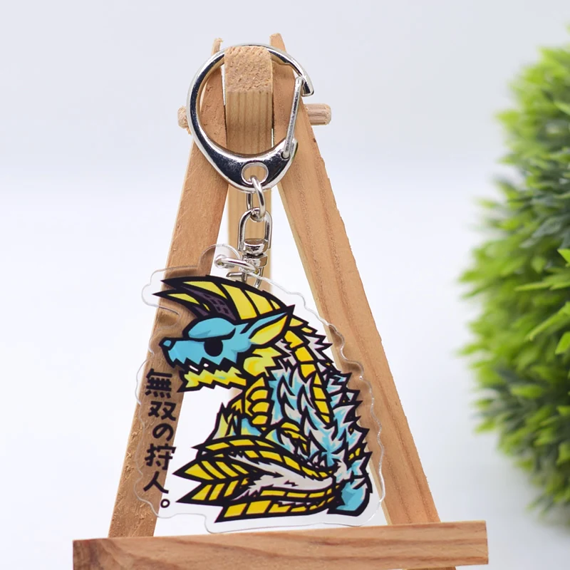 20 Styles Chibi Monster Keychain Clear Acrylic Key Chain Pendant Game Key Ring