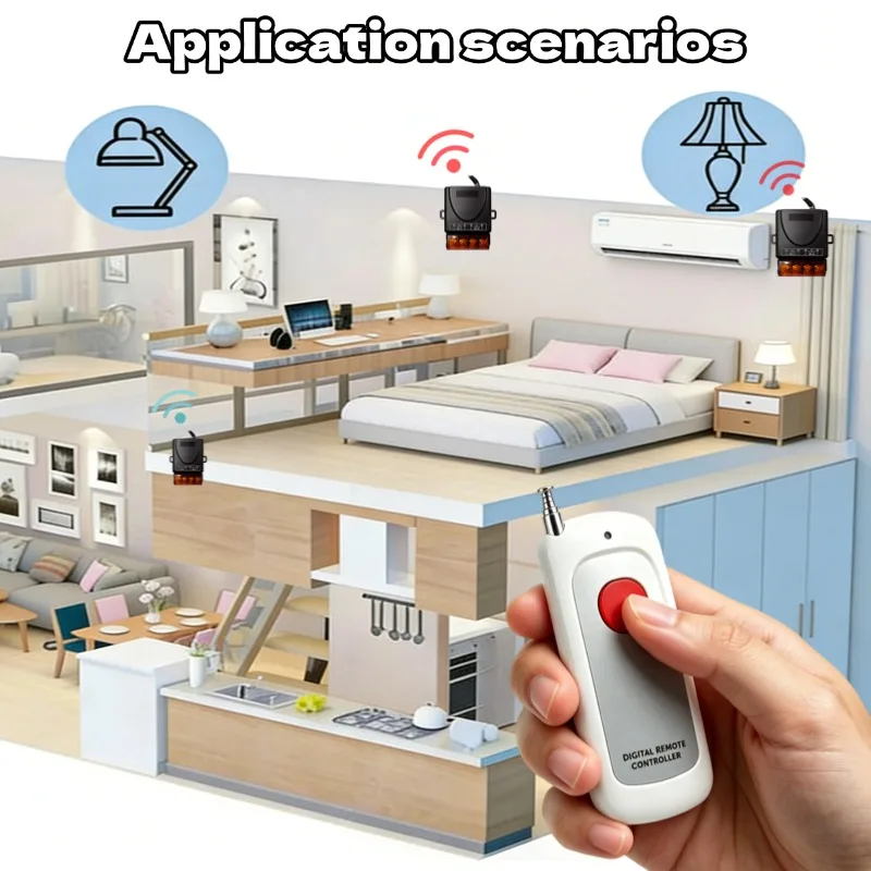 433Mhz Wireless Remote Control Switch DC 12V 24V 30A High Power Relay Receiver 1000 Meters Remote ON OFF for Electric Device - view 3