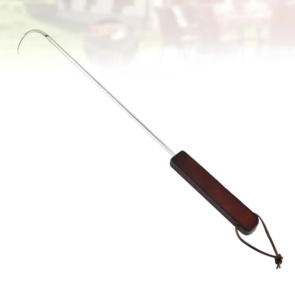 

2PCS Stainless Skewers BBQ Forks Stainless Steel Skewers Wood H Roasting Sticks Meat Hook Bend Hook Cooking Utensils
