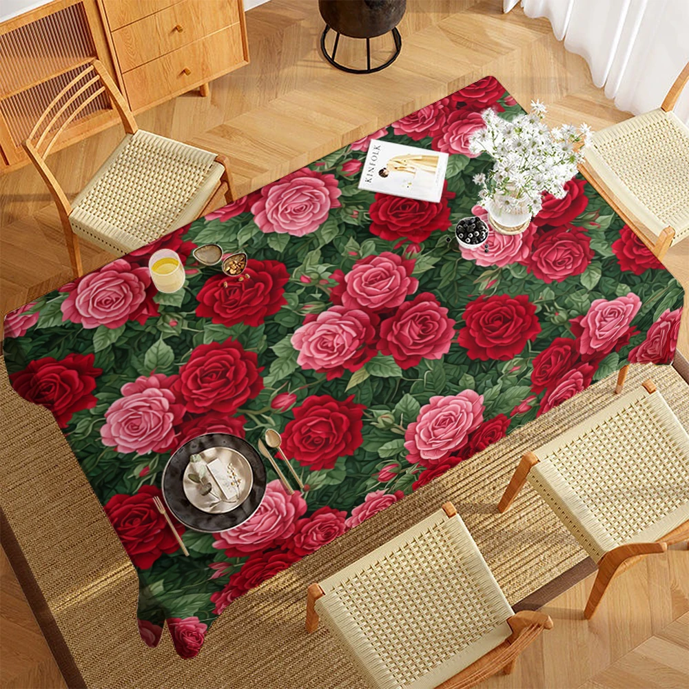 2D Flat Printed Polyester Mediterranean Table Cover Room Decor Picnic Blanket Camping Table Covers Dining Table Party Supplies