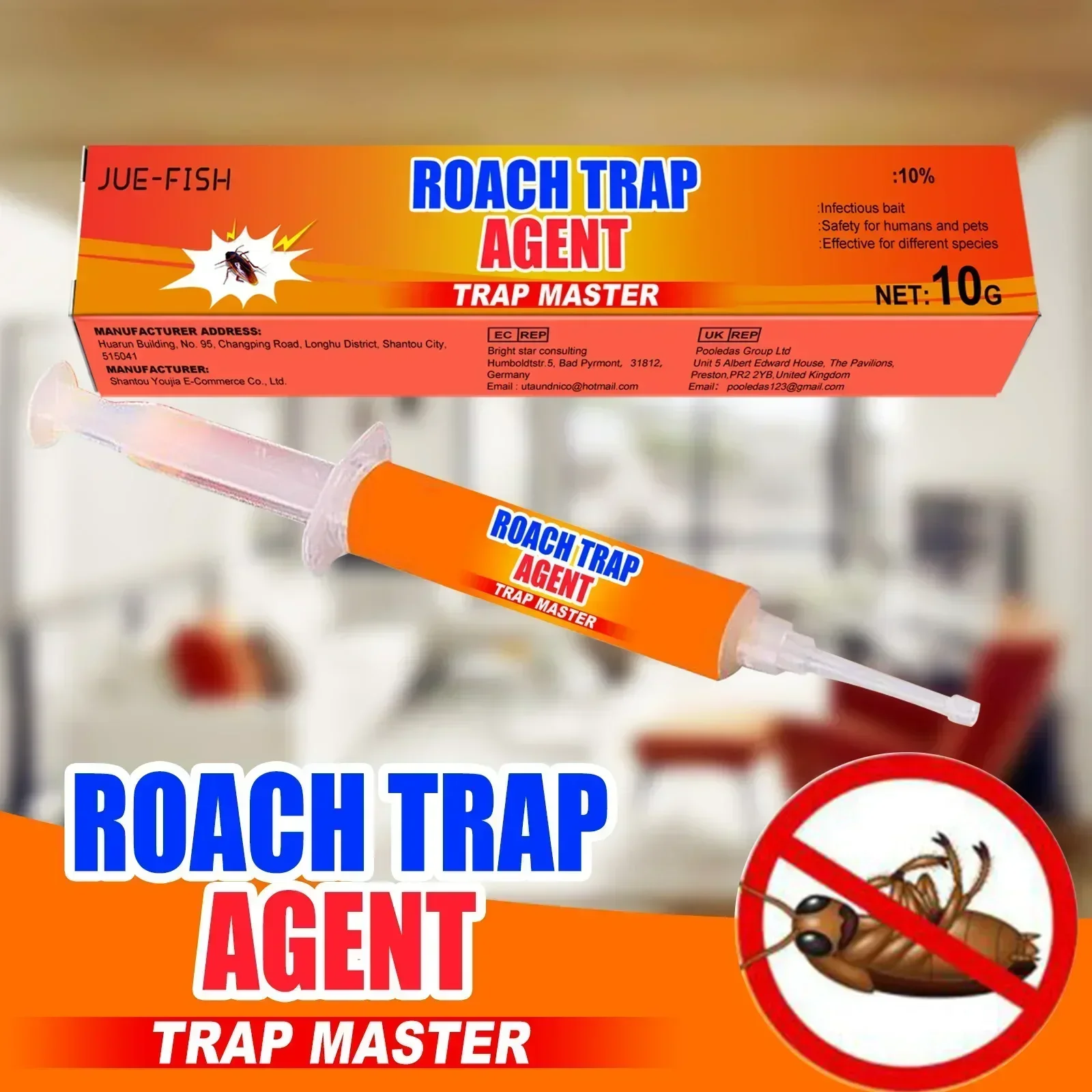 Strong Cockroach Killing Gel Bait Clear Cockroach Medicine Whole Nest End House Quick Kill Catcher Cockroach Killer Home Use