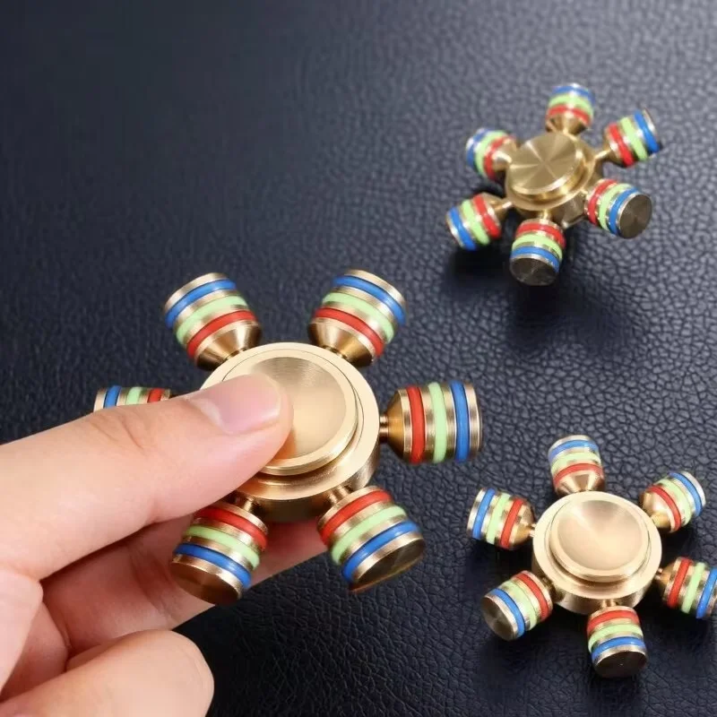 Metal Hand Spinner 6 Arm Decompression Toy Fidgets Spine For Adults  EDC Gadgets Anxiety Stress Relief Anti-Anxiety Juguete