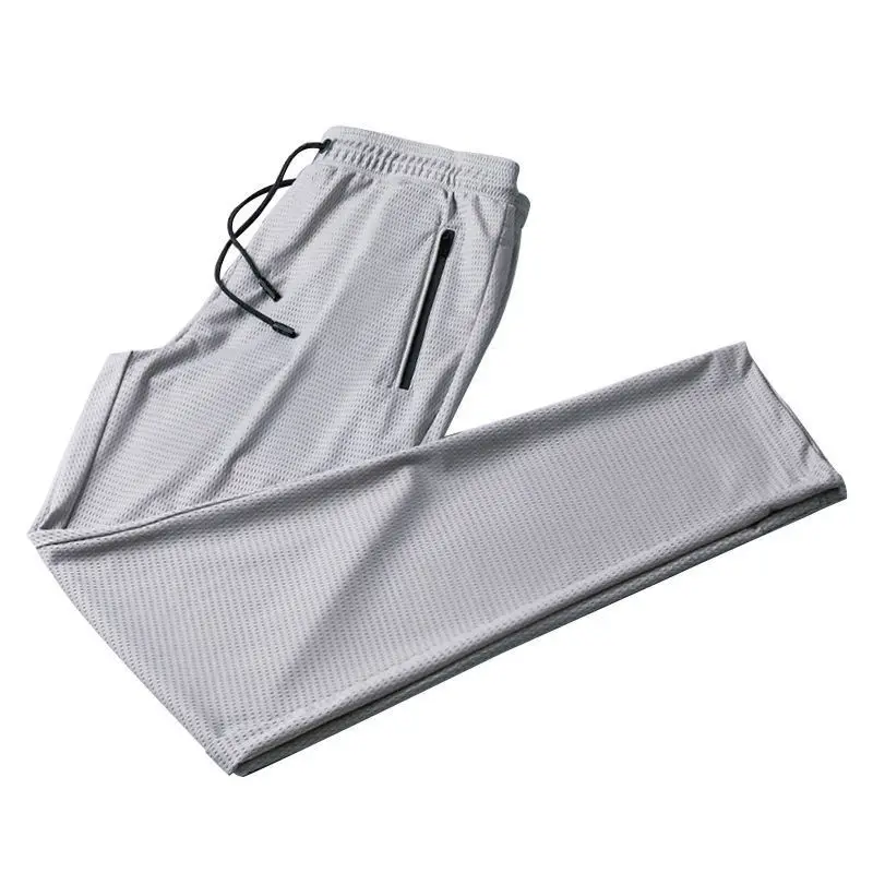 10XL 150KG summer men Breathable Ice silk pants gym big size 8XL 9XL 10XL pants home hole pants sports elasticity Trousers