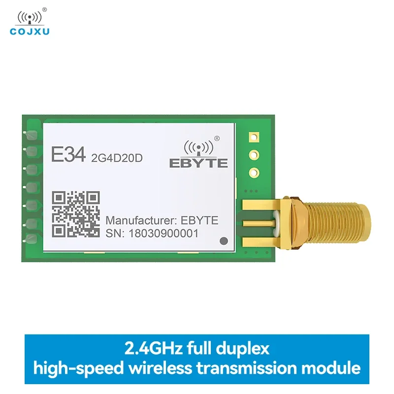 NRF24L01P-módulo Rf inalámbrico UART, 2,4 GHz, 20dBm, tamaño pequeño, largo alcance, 2km, transceptor Rf, ReceiverE34-2G4D20D-V2.0