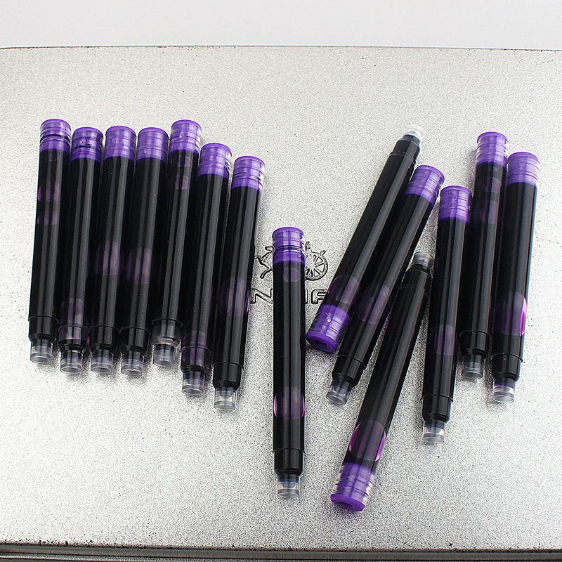 2.6/3.4mm Disposable Fountain Pen Ink Cartridge Pen Refill Black/Purple/Blue Ink School Office Supplies Stationery Gifts 10pcs