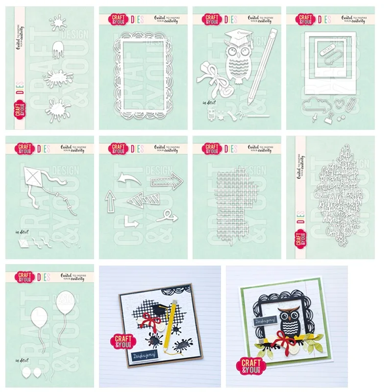 Blots Drawing Frame Owl Polaroid Letters Balloons Kite Metal Cutting Dies Stamps Stencil Scrapbooking Diary Embossing Diy Greet