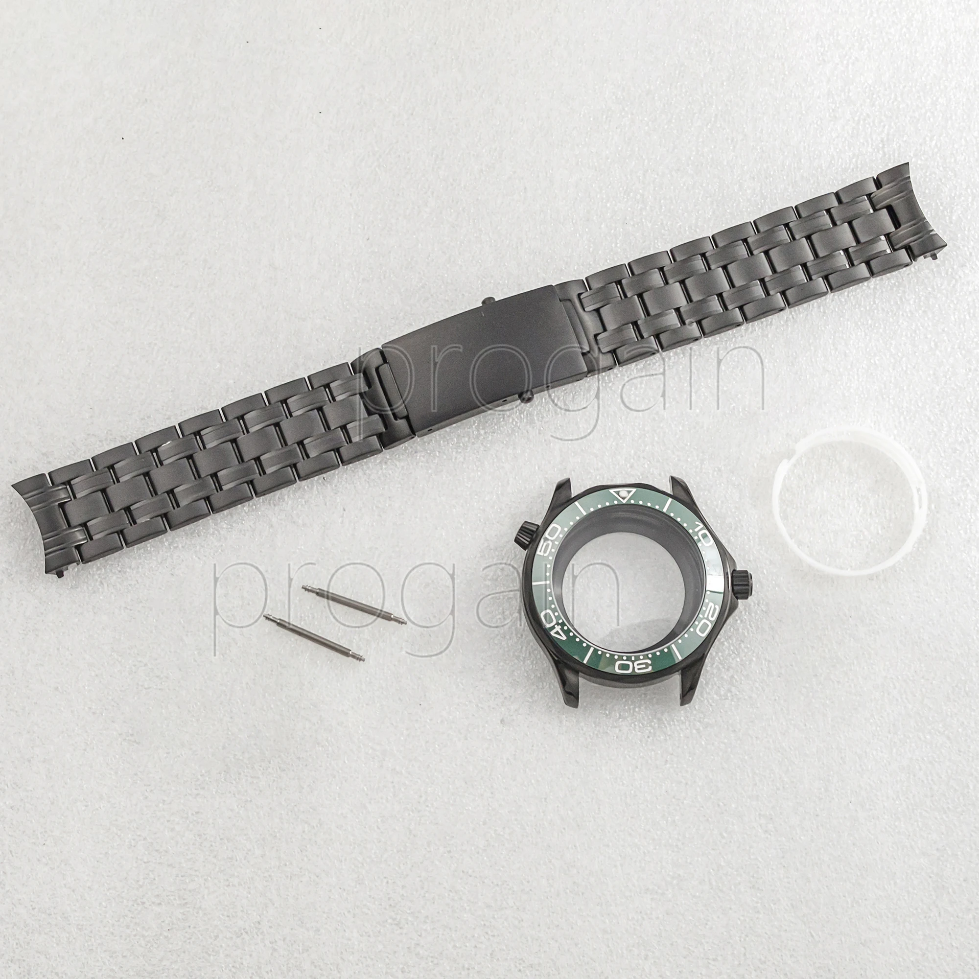 For Seamaster 300 NH35 Case 41mm Watchcase 21mm Strap Stainless Steel Sapphire Crystal fit NH36 Automatic Movement Parts